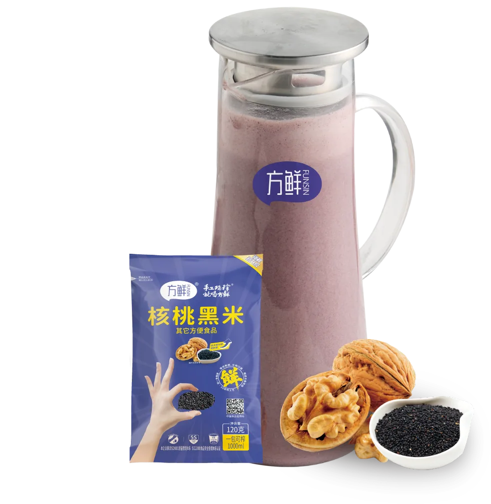 方鲜核桃黑米饮品与包装
