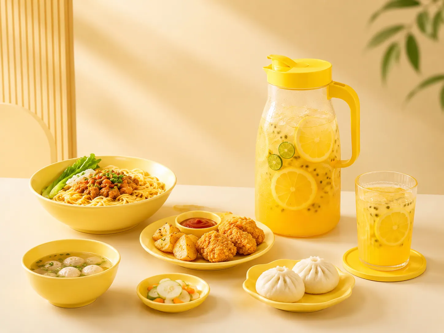 快餐场景中的水果饮品